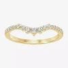 Modern Bride 1/4 Ct.t.w. Natural Diamond 10k Or 14k White Gold Chevron Wedding Band In Gold