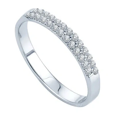 Modern Bride 1/4 Ct.t.w. Natural Diamond Band In Metallic