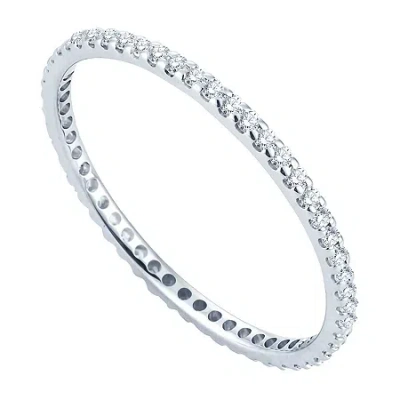 Modern Bride 1/4 Ct.t.w. Natural Diamond Eternity Band In Metallic