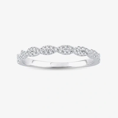 Modern Bride 1/5 Ct.t.w. Natural Diamond 10k Or 14k White Gold Wedding Band