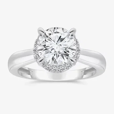 Modern Bride 2 1/7 Ct.t.w. (i / I1) Womens Lab Grown White Diamond 14k White Gold Round Halo Engagement Ring