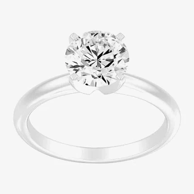 Modern Bride 2 Ct. Round Lab-grown (g / Si2) Diamond Solitaire Engagement Ring In 14k Gold In White