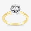 Modern Bride 2 Ct. Round Lab-grown (g / Si2) Diamond Solitaire Engagement Ring In 14k Gold In Yellow