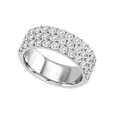 Modern Bride 2 Ct.t.w. Natural Diamond Three-row Band In Metallic