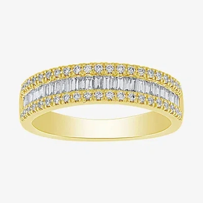 Modern Bride 2.5mm 1/2 Ct.t.w. Natural White Diamond 10k Gold Anniversary Band