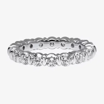 Modern Bride 2mm 1 Ct. T.w. Lab-grown (f / Si2) Diamond Eternity Band In 10k Or 14k Gold In Metallic