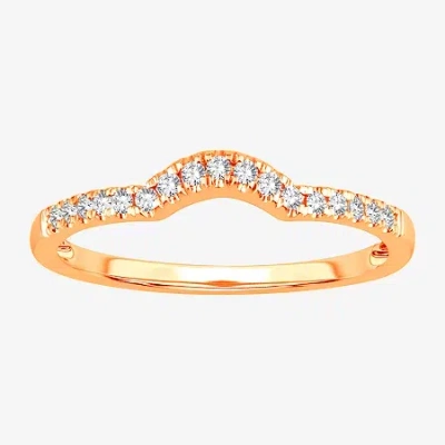 Modern Bride 2mm 1/8 Ct.t.w. Natural Diamond 10k Gold Wedding Band