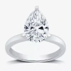 Modern Bride 3 Ct. Lab-grown (g / Vs2) Diamond Pear Solitaire Engagement Ring In14k Gold In Metallic