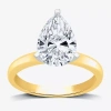 Modern Bride 3 Ct. Lab-grown (g / Vs2) Diamond Pear Solitaire Engagement Ring In14k Gold In Gold