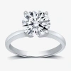 Modern Bride 3 Ct. Round Lab-grown (g / Vs2) Diamond Solitaire Engagement Ring In 14k Gold In Metallic