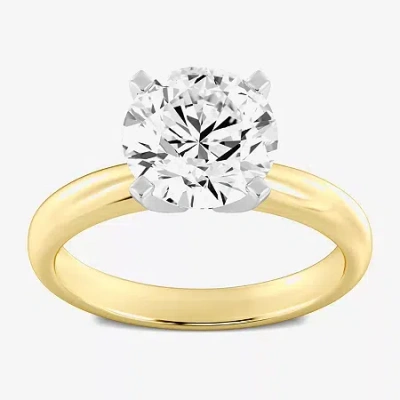 Modern Bride 3 Ct. Round Lab-grown (g / Vs2) Diamond Solitaire Engagement Ring In 14k Gold