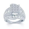 Modern Bride 3 Ct.t.w. Natural Diamond 14k White Gold Engagement Ring In Metallic