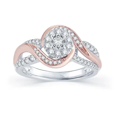 Modern Bride 3/4 Ct.t.w. Natural Diamond 14k Two-tone Gold Engagement Ring