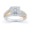 Modern Bride 3/4 Ct.t.w. Natural Diamond 14k Two-tone Gold Engagement Ring In Transparent