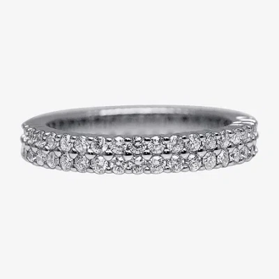Modern Bride 3.5mm 1 Ct. T.w. Lab-grown (f / Si2) Diamond Eternity Band In 10k Or 14k Gold In Silver