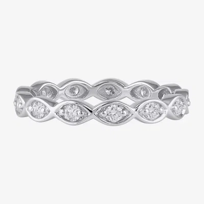 Modern Bride 3.5mm 1 Ct. T.w. Lab-grown (f / Si2) Diamond Eternity Band In 10k Or 14k Gold In Silver