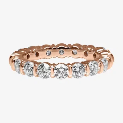 Modern Bride 3mm 2 Ct. T.w. Lab-grown (f / Si2) Diamond Eternity Band In 10k Or 14k Gold In Pink