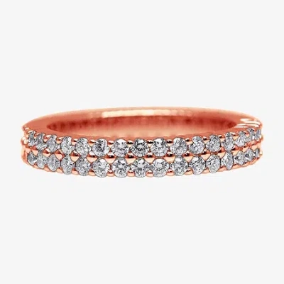 Modern Bride 3mm 3 Ct. T.w. Lab-grown (f / Si2) Diamond Eternity Band In 10k Or 14k Gold In Pink