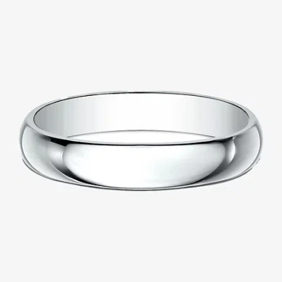 Modern Bride 4mm 10k Gold Wedding Band In White