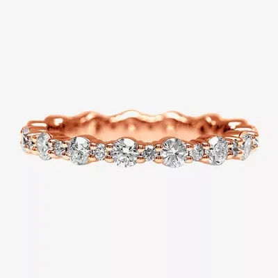 Modern Bride 4mm 3 Ct. T.w. Lab-grown (f / Si2) Diamond Eternity Band In 10k Or 14k Gold In Pink
