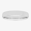 Modern Bride 4mm Silver Domed Mens Wedding Ring In Metallic