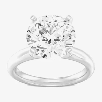 Modern Bride 5 Ct. Round Lab-grown (f / Vs1) Diamond Solitaire Engagement Ring In 14k Gold In Silver