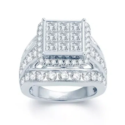 Modern Bride 5 Ct.t.w. Natural Diamond 14k White Gold Multi-top Engagement Ring 1