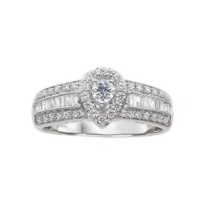 Modern Bride 5/8 Ct.t.w. Natural Diamond Pear-style Engagement Ring In White