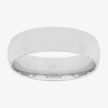 Modern Bride 6mm Silver Domed Mens Wedding Ring In Gray