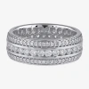 Modern Bride 8.5mm 3 Ct. T.w. Lab-grown (f / Si2) Diamond Eternity Band In 10k Or 14k Gold In Silver