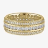Modern Bride 8.5mm 3 Ct. T.w. Lab-grown (f / Si2) Diamond Eternity Band In 10k Or 14k Gold In Yellow