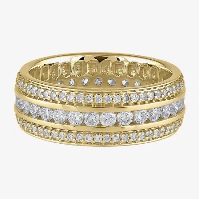 Modern Bride 8.5mm 3 Ct. T.w. Lab-grown (f / Si2) Diamond Eternity Band In 10k Or 14k Gold In Yellow