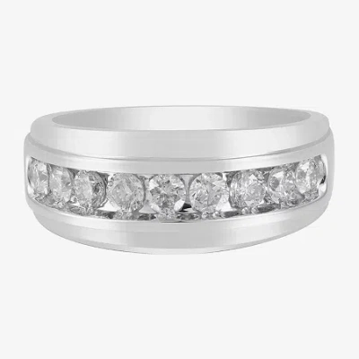 Modern Bride 9m 1 Ct.t.w. Natural Diamond Wedding Band In 10k Gold In Silver