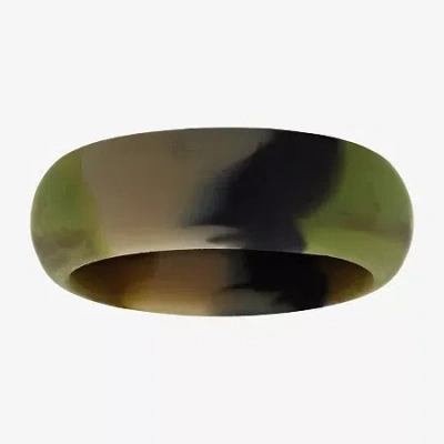 Modern Bride Camo Mens 8mm Silicone Wedding Band In Green
