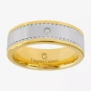Modern Bride Ceramic & Tungsten Ring With Diamond Accent In Multi