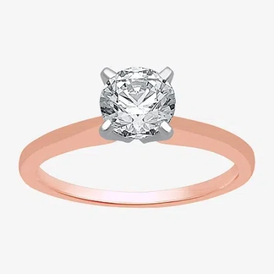 Modern Bride Classic Collection 1 Ct. Natural Diamond Round Solitaire Engagement Ring In 10k Gold In Pink