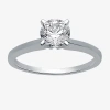Modern Bride Classic Collection 1 Ct. Natural Diamond Round Solitaire Engagement Ring In 10k Gold In White