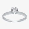 Modern Bride Classic Collection 1/2 Ct. Natural Diamond Round Solitaire Engagement Ring In 10k Gold In White