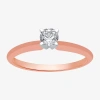 Modern Bride Classic Collection 1/4 Ct. Natural Diamond Round Solitaire Engagement Ring In 10k Gold In Pink