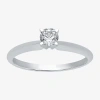 Modern Bride Classic Collection 1/4 Ct. Natural Diamond Round Solitaire Engagement Ring In 10k Gold In White