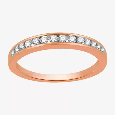 Modern Bride Classic Collection 1/4 Ct.t.w. Natural Diamond 10k Gold Wedding Band In Metallic