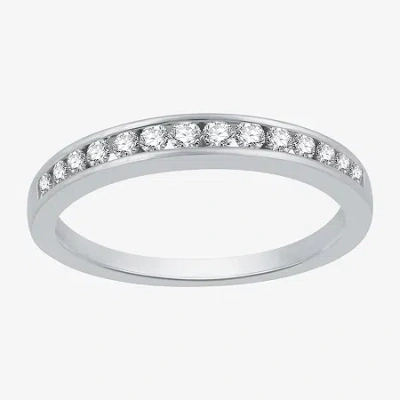 Modern Bride Classic Collection 1/4 Ct.t.w. Natural Diamond 10k Gold Wedding Band In Gray