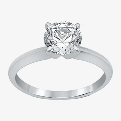 Modern Bride Classic Collection Womens 1 1/4 Ct. Natural White Diamond 10k White Gold Round Solitaire Engagement 