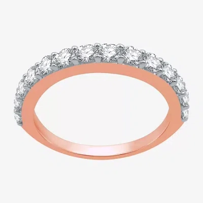 Modern Bride Classic Collection Womens 1 Ct. T.w. Natural White Diamond 10k Rose Gold Wedding Band