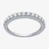 Modern Bride Classic Collection Womens 2mm 1/2 Ct. T.w. Natural White Diamond 10k White Gold Wedding Band In White