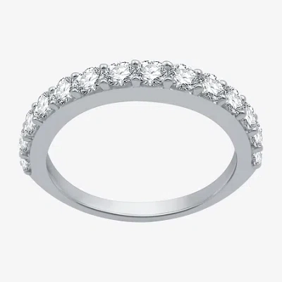 Modern Bride Deluxe Collection 1 Ct.t.w. Natural Diamond 14k Gold Wedding Band In Silver