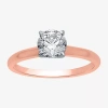 Modern Bride (e-f / Si1-si2) Womens 1 Ct. Lab-grown White Diamond Round Solitaire Engagement Ring In 14k Gold In Pink