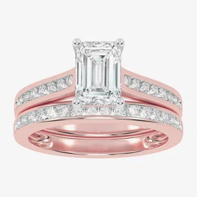 Modern Bride (f-g /vs2-si1) Womens 2 1/2 Ct. T.w. Lab Grown White Diamond 10k Gold Side Stone Bridal Set In Metallic