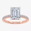 Modern Bride (f-g /vs2-si1) Womens 2 1/4 Ct. T.w. Lab Grown White Diamond 14k Gold Side Stone Engagement Ring In Pink