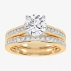 Modern Bride (f-g /vs2-si1) Womens 3 1/2 Ct. T.w Lab Grown White Diamond 10k Gold Round Side Stone Bridal Set In Yellow